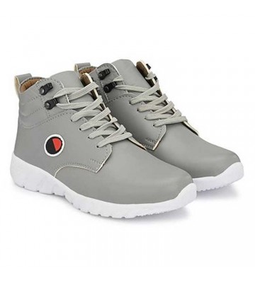 Long Grey Leather Style Mens and Boys Boots GL
